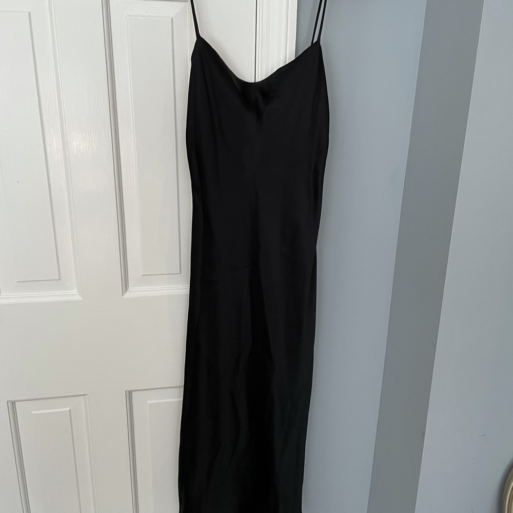 Diane Von Furstenberg black satin dress